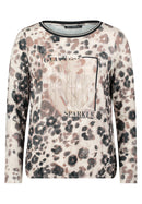 BateauNeck Animal Print Tee - Beige/taupe
