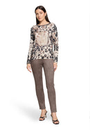 BateauNeck Animal Print Tee - Beige/taupe