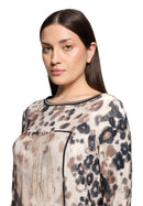 BateauNeck Animal Print Tee - Beige/taupe