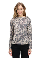 Animal Print Sweatshirt - Beige/taupe