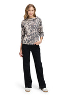 Animal Print Sweatshirt - Beige/taupe