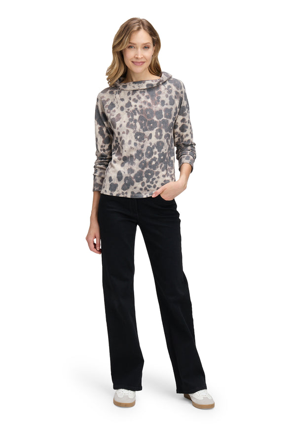 Animal Print Sweatshirt - Beige/taupe