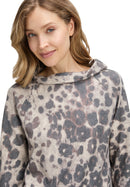 Animal Print Sweatshirt - Beige/taupe