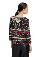 Bateau Neck Floral Jumper - Black/red