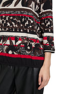 Bateau Neck Floral Jumper - Black/red