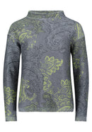 Paisley Print Jumper - Grey/green