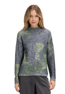 Paisley Print Jumper - Grey/green