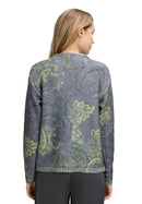 Paisley Print Jumper - Grey/green