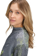 Paisley Print Jumper - Grey/green