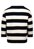 3/4Sleeve Stripe Sweatshirt - Black/beige