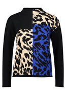 Animal Print Jumper - Patch Black/blue