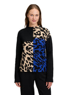 Animal Print Jumper - Patch Black/blue