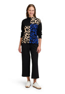 Animal Print Jumper - Patch Black/blue