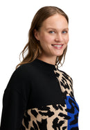 Animal Print Jumper - Patch Black/blue