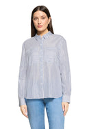 Striped Blouse - White & Blue