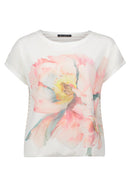 Placement Print T-Shirt - Patch Cream & Rose