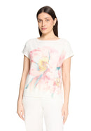 Placement Print T-Shirt - Patch Cream & Rose