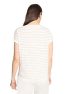 Placement Print T-Shirt - Patch Cream & Rose