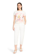 Placement Print T-Shirt - Patch Cream & Rose