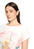 Placement Print T-Shirt - Patch Cream & Rose