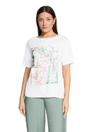 Placement Print T-Shirt - Patch Cream & Green
