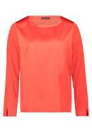 Plain Round Neck Blouse - High Risk Red