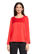 Plain Round Neck Blouse - High Risk Red