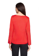 Plain Round Neck Blouse - High Risk Red