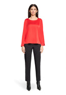 Plain Round Neck Blouse - High Risk Red