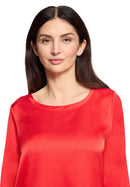Plain Round Neck Blouse - High Risk Red