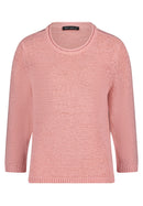 3/4 Sleeve Round Neck Jumper - Pink Dolphin