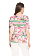Floral Print T-Shirt - Rose & Cream