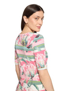 Floral Print T-Shirt - Rose & Cream