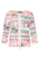 3/4 Sleeve Floral Jacket - Rose & Cream