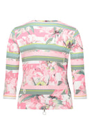 3/4 Sleeve Floral Jacket - Rose & Cream