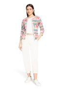 3/4 Sleeve Floral Jacket - Rose & Cream