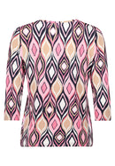 3/4 Sleeve Graphic Tee - Pink/dark Blue
