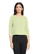 3/4 Sleeve Round Neck Jumper - Foam Green