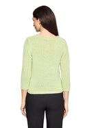 3/4 Sleeve Round Neck Jumper - Foam Green