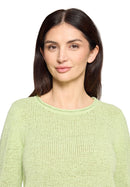 3/4 Sleeve Round Neck Jumper - Foam Green