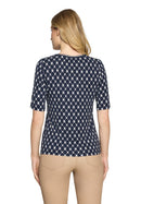 SS Graphic Print T-Shirt - Blue/cream