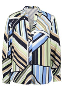 Graphic Print Blouse - Blue & Green