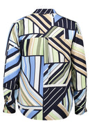 Graphic Print Blouse - Blue & Green