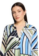 Graphic Print Blouse - Blue & Green