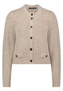 3/4 Sleeve Round Neck Cardigan - Grey Mist
