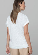 Natural Touch Front Print T-Shirt - Cream