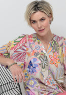 Natural Touch Print Blouse - Beige