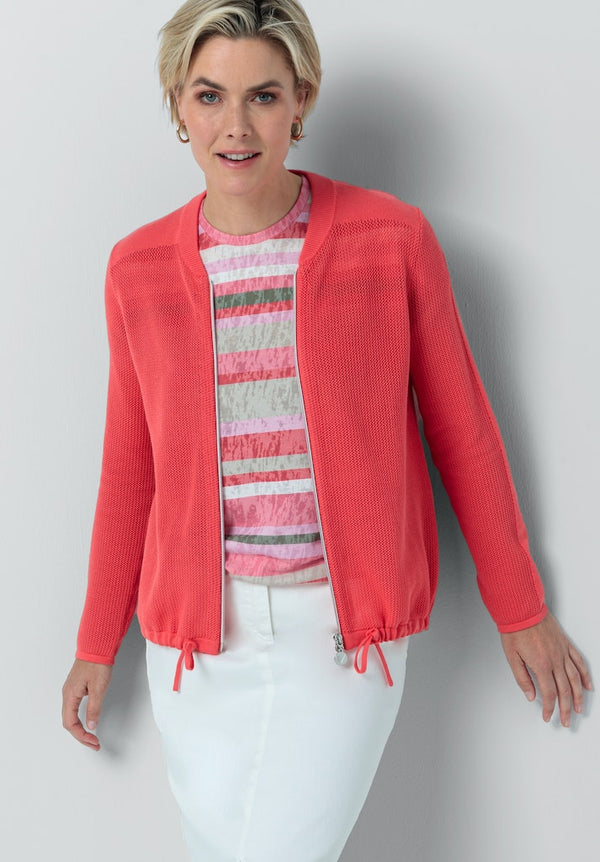 Natural Touch Zipped Jacket - Red