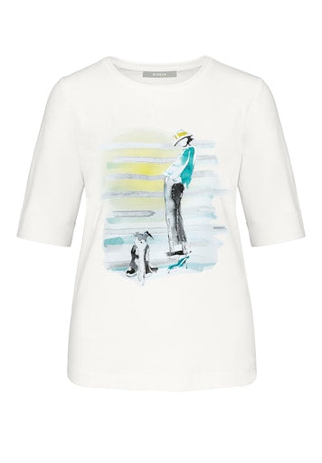 Enjoy Life Front Print T-Shirt - White