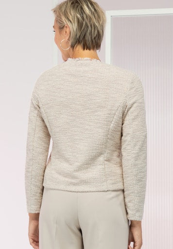 Soft Skills Round Neck Jacket - Chalk Melange